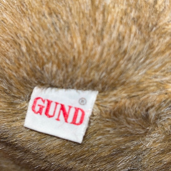 Gund brown fuzzy Bear 1982 vintage SOFT PLUSH sitting 10” tall black nose & eyes - Picture 2 of 13